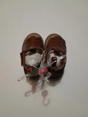 Carter's Toddler Girls Faux Leather Gladiator Brown Sandals Size 5 New - Image 1 of 4