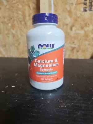 Calcio y magnesio NOW Foods, 120 cápsulas blandas Foto 1 de 4