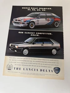 Original 1990 Lancia Delta HF Integrale Magazine Poster Advert Frame Ready Retro - Picture 1 of 1