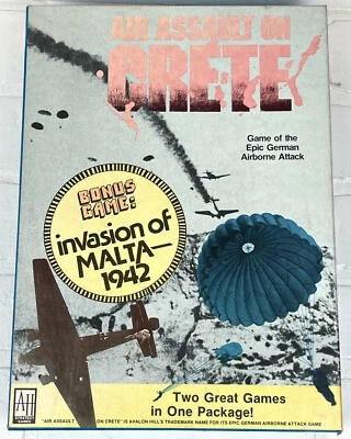 Vintage Avalon Hill Bookcase Boardgame AIR ASSAULT ON CRETE Incomplete - Image 1 of 4