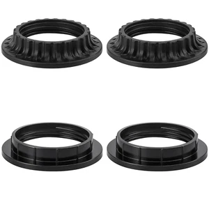 Lamp Shade Rings, E26 Light Socket Collar Ring, Black Threaded Reducer 1-3/8 Inc - Picture 1 of 12