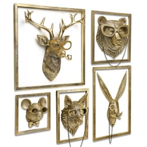 Newinhome 5 Pack Animal Heads Wall Decoration - Picture 1 of 3