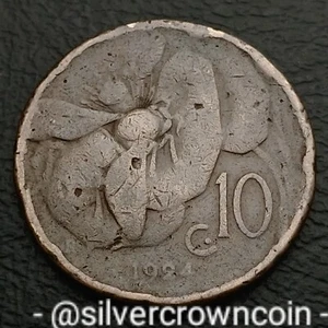 Italy 🇮🇹 10 Centesimi 1924 R. KM#60. Ten Cents coin. Honey Bee. Bronze Dime. - Picture 1 of 7