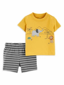 Child of Mine by Carter's Baby Boy Short Sleeve / Sleeveless Shirt & Short Sets  - Picture 1 of 11