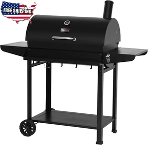 Royal Gourmet Fass anthrazit Grill mit vorderem Aufbewahrungskorb Hinterhof BBQ Party - Bild 1 von 5