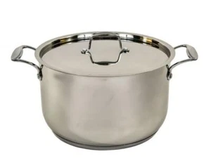 Stainless Steel Induction Casserole Stockpot Pan With Steel Lid Home Kitchen  - Picture 1 of 4