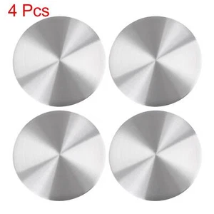 4pcs 45mm Wheel Center Hub Caps Universal Emblem Decals Sticker Silver Tone - Picture 1 of 6