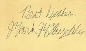 MARK McLAUGHLIN Signed Best Wishes 3x5 Index Card Actor/The Pelican Brief COA