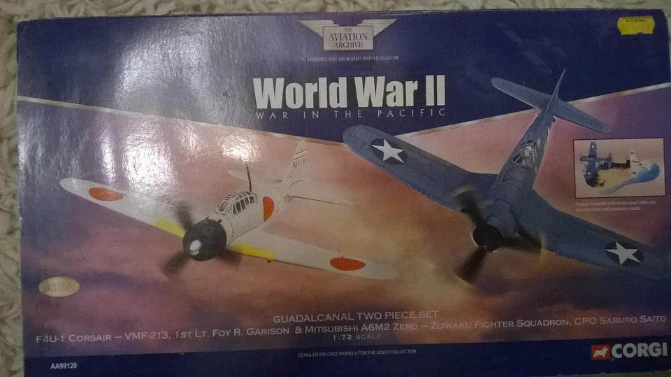 Guadalcanal Two Piece Set with landscape Corgi Die Cast Military Model Aircraft - Image 1 of 1