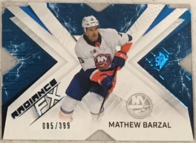 2022-23 SPx Radiance F/X BLUE #RFX-44 Mathew Barzal #d /399 - Image 1 of 2