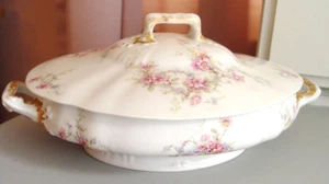 Antique Theodore Haviland Limoges Covered Oval Vegetable Serving Dish 9.5" - Picture 1 of 10