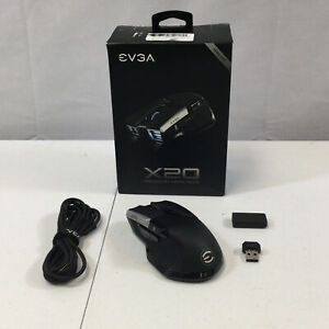 EVGA X20 Black 903-T1-20BK-KR Bluetooth Wireless Optical FPS Gaming Mouse Used