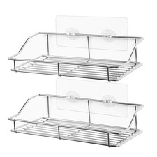 3X(Bathroom Shelf, Wall Mounted Shower Caddy Traceless Adhesive, No Drillin G4E4