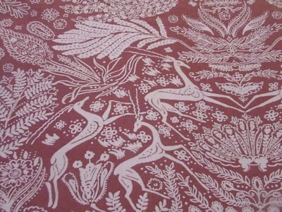 Free Spirit cotton fabric Gothic Jumping Deer Ferns Purple Plum BTP 42W x 52L - Image 1 of 4