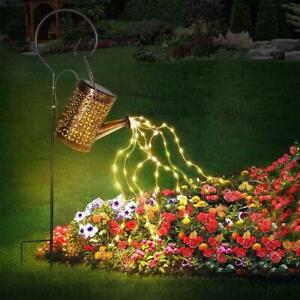 Summer Solar Powered Garden Watering Can Led String Light Outdoor Art Lamp Decor