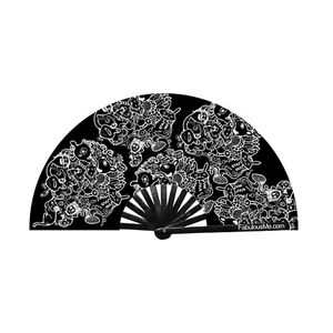 Roar Black Fan bamboo clack fan by FabulousMe® for parties and circuit - Picture 1 of 1