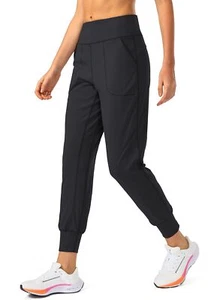Women's Joggers with Zipper Pockets High Waisted Athletic Workout Yoga Pants ... - Picture 1 of 5