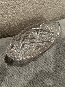 Plato de apio de vidrio de la depresión de corte brillante vintage - Imagen 1 de 4