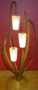 Vintage MCM Danish Tulip Lamp with Bent Wood Leaves! - Picture 1 of 12
