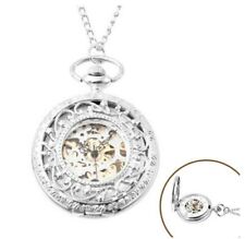 GENOA-Automatic Mechanical Hollow-Out Star Pattern Skeleton Pocket Watch 