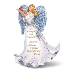 Bradford Exchange Forever With You Lighted Crystal Angel Bereavement Figurine - Picture 1 of 6
