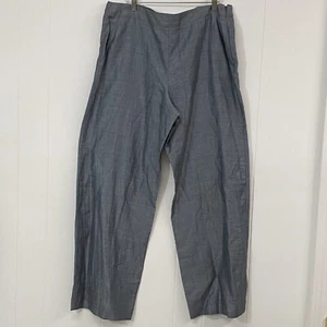 Oska Pants Womens 3 US 10-12 Gray Linen Cotton Blend Wide Leg Lagenlook Pockets - Picture 1 of 14