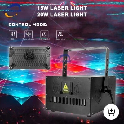 15W 20W animation laser light with mobile phone Bluetooth APP ILDA DMX interface - Image 1 of 4