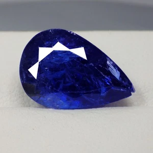Piedras preciosas de tanzanita 100 % naturales AAA pera de fuego de primera categoría de 10,87 quilates (16 x 11 mm) - Imagen 1 de 7