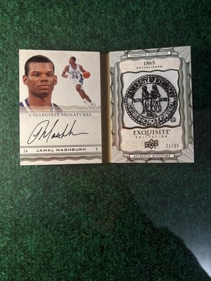 2012 Jamal Mashburn  Exquisite Collection Collegiate Patch Auto Booklet /99 - Image 1 of 2