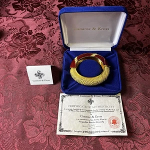 Vintage JBK Jacqueline Kennedy Faux Diamond Red Enamel Tone Bangle Bracelet - Bild 1 von 22