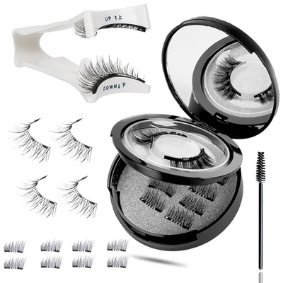 MARKENLOS 12 Stück 3D Magnet Wimpern Set Magnetische künstliche Wimpern 3D Augenwimpern