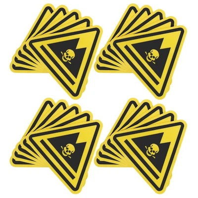  20 Pcs Hazardous Waste Warning Stickers Danger Safety Sign Caution Label - Image 1 of 4