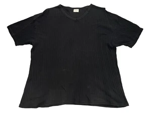 Calvin Klein Shirt Mens Sz XL Black Short Sleeve Ribbed V-Neck Tee VTG USA Made - Picture 1 of 6