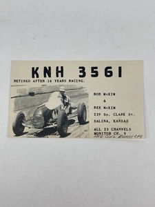 Ham Amateur Radio Call Card Postcard - QSL Cards- CB- Bob McKim Racing Retired - Picture 1 of 2