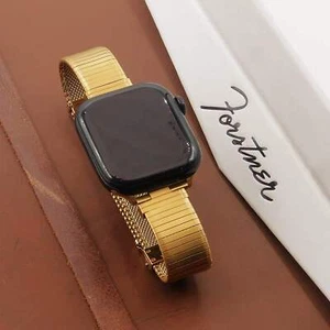 Gold Plated Forstner Komfit Military Type "Thin as a Dime" for Apple Watch - Picture 1 of 5