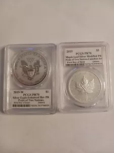 2019 PCGS PRIDE OF TWO NATIONS CANADIAN SET ONLY 10,000 SETS IN EXISTENCE PR 70 - Picture 1 of 6