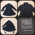 all saints aspa coat Size 14 double breasted wool button up Belted military 