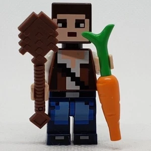 LEGO Minecraft MiniFigura Pixelada, Marrón Chaleco Correa y Jeans Azules Nuevo - Imagen 1 de 1