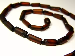 Collana Ambra Baltica 18" Marrone Cognac Non Lucidata Pietra Naturale Opaca 6341 - Foto 1 di 10