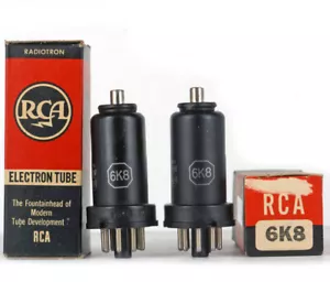 MATCHED PAIR 6K8 RCA NOS Tube Valvula Valve 진공관 Lampe TSF Röhre Valvola 真空管 电子管 - Bild 1 von 2