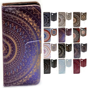 For Nokia Series - Mandala Theme Print Theme Wallet Mobile Phone Case Cover #2 - Picture 1 of 13