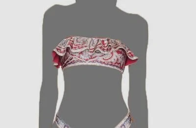 Top de bikini bandeau con volantes rojos para mujer Zimmermann talla 4 Foto 1 de 2