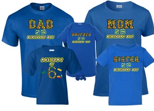 Awesome at 6 Building Block T-Shirt 6th Birthday Shirt Family Birthday Tshirts  - Picture 1 of 2