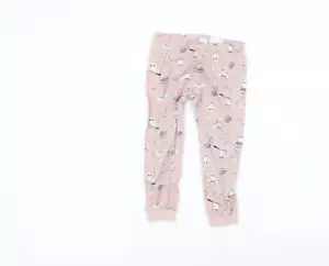 H&M Girls Pink Cotton Sweatpants Trousers Size 3-4 Years Regular - Picture 1 of 12