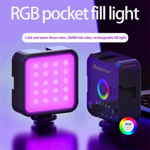 Pocket RGB Full Color 3000-9000K LED Video Light Photography Fill Lamp VLog - Picture 1 of 14