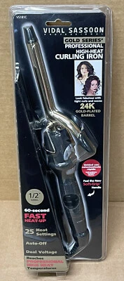 Vidal Sassoon Pro 1/2” Barrel 24k Gold Series High Heat VS181C Hair Curling Iron - Image 1 of 3