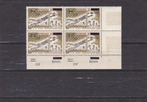 Benin overprint variety on margin mnh stamp soccer block of 4 2009 Michel 1467 - Picture 1 of 1