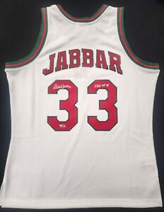 Kareem Abdul-Jabbar Signed 1970-71 M&N Bucks Jersey Top 75 Insc Fanatics B452222
