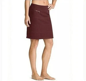 WOMENS ATHLETA Strata A Line BURGUNDY PONTE KNIT ACTIVEWEAR SKIRT ~ SZ XXS - Picture 1 of 5