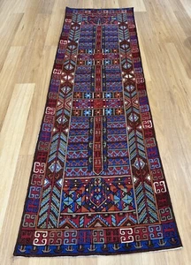 Oriental Persian Kashmir Handmade Wool Hallway Rug Runner Floor 245x76 Decor - Picture 1 of 12